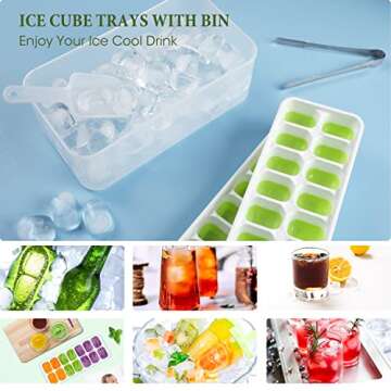 DOQAUS Ice Cube Tray - Stackable, Versatile & Easy Ice