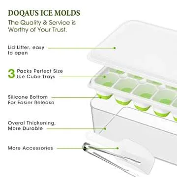 DOQAUS Ice Cube Tray - Stackable, Versatile & Easy Ice