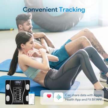 Smart Body Fat Scale with Led Display - Digital Bathroom Scale with Bluetooth, Accurate Body Composition Measurement, Muscle Mass, BMI, and Body Water Analysis