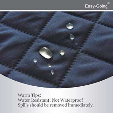 Easy-Going Reversible Oversized Couch Cover for 3 Cushion Couch Sofa Cover for Dogs Water Resistant Furniture Protector Cover with Foam Sticks for Pet (Oversized Sofa, Dark Blue/Light Blue)