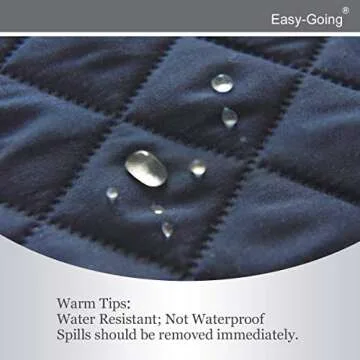 Easy-Going Reversible Oversized Couch Cover for 3 Cushion Couch Sofa Cover for Dogs Water Resistant Furniture Protector Cover with Foam Sticks for Pet (Oversized Sofa, Dark Blue/Light Blue)