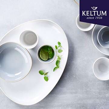 Keltum Cotton White Glazed Stoneware Serving Plate, 15"