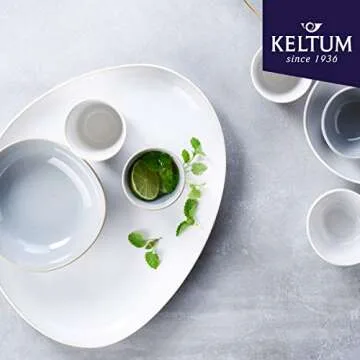 Keltum Cotton White Glazed Stoneware Serving Plate, 15"