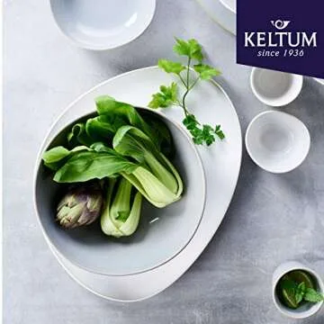 Keltum Cotton White Glazed Stoneware Serving Plate, 15"