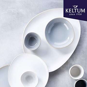 Keltum Cotton White Glazed Stoneware Serving Plate, 15"