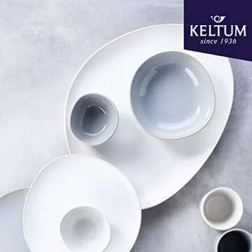 Keltum Cotton White Glazed Stoneware Serving Plate, 15"