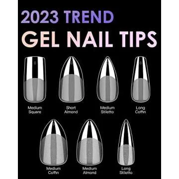Soft Gel Nail Tips Medium Stiletto 120PCS for Easy Application