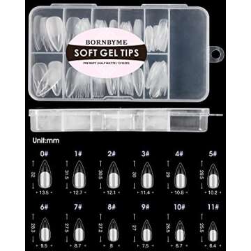 Soft Gel Nail Tips Medium Stiletto 120PCS for Easy Application