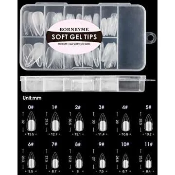 Soft Gel Nail Tips Medium Stiletto 120PCS for Easy Application