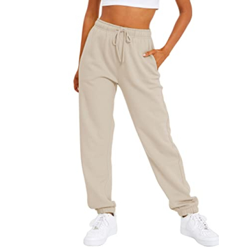 AUTOMET Women’s Sweatpants - Fleece Lined, High Waisted, Casual Joggers for Winter