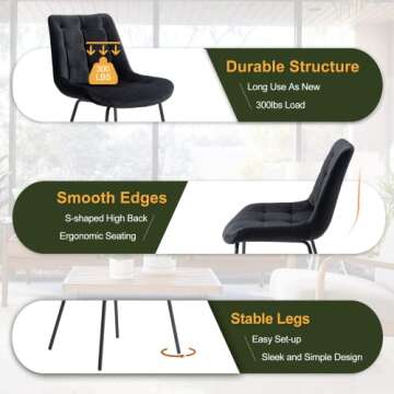 Luxurious NicBex Velvet Dining Chairs Set of 2