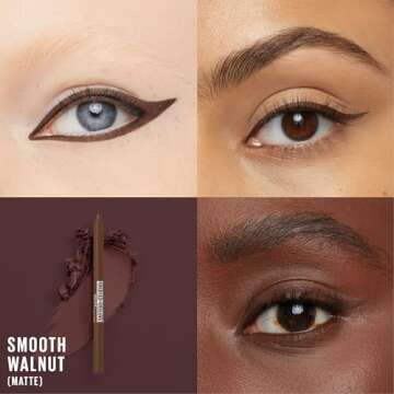 Maybelline TattooStudio Long-Lasting Sharpenable Eyeliner Pencil, Glide on Smooth Gel Pigments with 36 Hour Wear, Waterproof, Smooth Walnut, 1 Count
