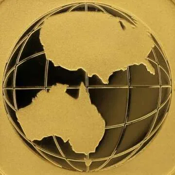 2016 P 1/10 oz Australian Gold Square Map Coin