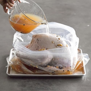 Kreapa Turkey Brine Bags, 22" x 26", 2 Pack, Designed for 35lb Turkeys with Zipper Clips