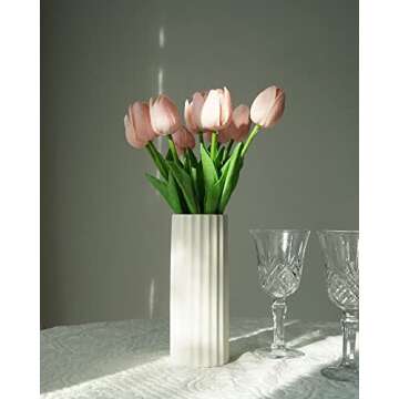 Elegant 7" White Ceramic Vase for Modern Home Decor