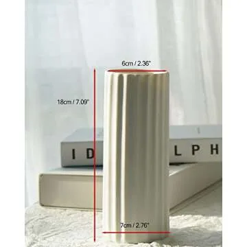 Elegant 7" White Ceramic Vase for Modern Home Decor