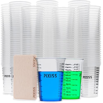 Pixiss Disposable Measuring Cups 100-Pack - Perfect for Mixing