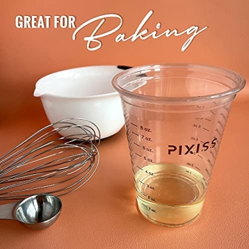 Pixiss Disposable Measuring Cups 100-Pack - Perfect for Mixing