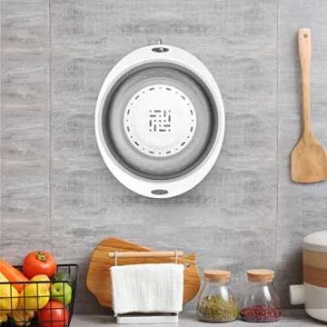 QiMH Collapsible Colander - 5 Quart Space-Saving Strainer