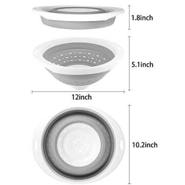 QiMH Collapsible Colander - 5 Quart Space-Saving Strainer