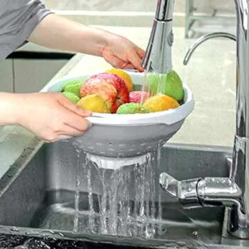 QiMH Collapsible Colander - 5 Quart Space-Saving Strainer