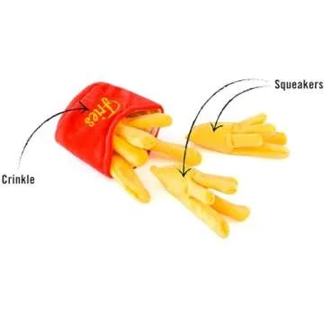 P.L.A.Y. Cute Plush Dog Toy - Fast Food Themed Squeaky Toy