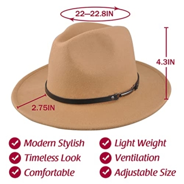 EINSKEY Women's Adjustable Felt Fedora Hat for Stylish Wear