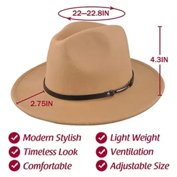 EINSKEY Women's Adjustable Felt Fedora Hat for Stylish Wear