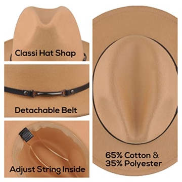 EINSKEY Women's Adjustable Felt Fedora Hat for Stylish Wear