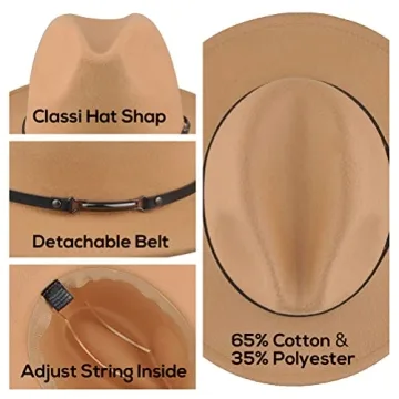 EINSKEY Women's Adjustable Felt Fedora Hat for Stylish Wear