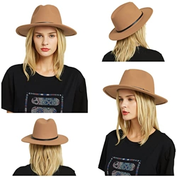 EINSKEY Women's Adjustable Felt Fedora Hat for Stylish Wear