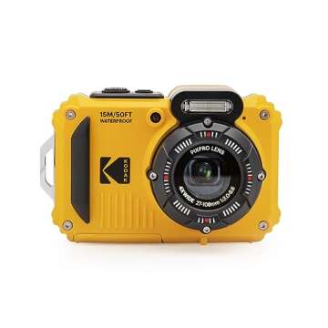 KODAK PIXPRO WPZ2 Rugged Waterproof Shockproof Dustproof WiFi Digital Camera 16MP 4X Optical Zoom 1080P Full HD Video Vlogging Camera 2.7" LCD (Yellow)