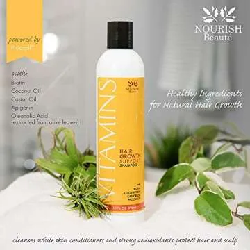 Nourish Beaute Vitamins Shampoo for Hair Loss that Promotes Hair Regrowth, Volume and Thickening wit...