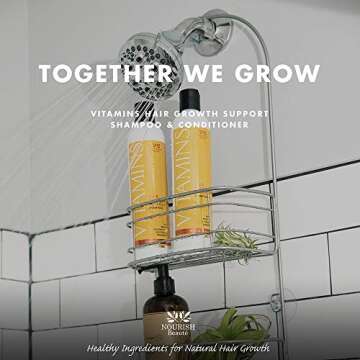 Nourish Beaute Vitamins Shampoo for Hair Loss that Promotes Hair Regrowth, Volume and Thickening with Biotin, DHT Blockers, Antioxidants, Oils and Extracts, For Men and Women, 1 Pack, 10 Ounces