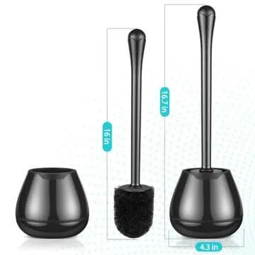 Sleek Toilet Brush and Holder for Easy Cleaning Solutions