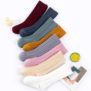 Stylish Zumou Toddler Knee High Socks 8 Pairs for Girls