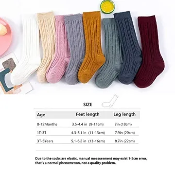 Stylish Zumou Toddler Knee High Socks 8 Pairs for Girls