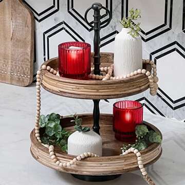 Kate Aspen Vintage Ribbed Red Glass Tealight & Votive Candle Holders (Set of 6), Fall Decor, Boho Decor, Shelf Decoration (27206RD)