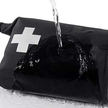 Breakwater Supply™ Waterproof Survival First Aid Kit, 101 Piece AFAK Emergency Supplies in Dry Bag, IFAK Trauma Kit Bug Out Bag for Camping, Hiking, Backpacking, Preppers with Splint (Stealth Black)