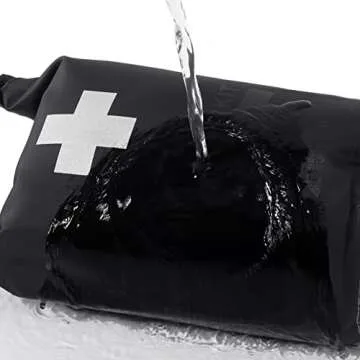 Breakwater Supply™ Waterproof Survival First Aid Kit, 101 Piece AFAK Emergency Supplies in Dry Bag, IFAK Trauma Kit Bug Out Bag for Camping, Hiking, Backpacking, Preppers with Splint (Stealth Black)