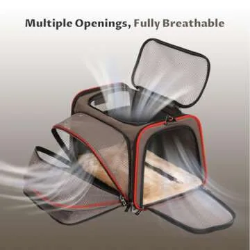 Petsfit Expandable Cat Carrier Dog Carriers,Airline Approved Soft-Sided Portable Pet Travel Washable Carrier for Kittens,Puppies,Removable Soft Plush mat and Pockets,Locking Safety Zippers