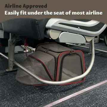 Petsfit Expandable Cat Carrier Dog Carriers,Airline Approved Soft-Sided Portable Pet Travel Washable Carrier for Kittens,Puppies,Removable Soft Plush mat and Pockets,Locking Safety Zippers