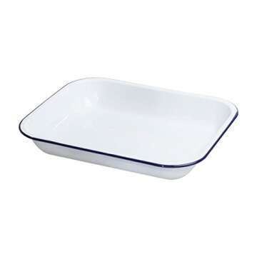 Falcon Enamelware White Bakeware Set (5 items) - Round Baking Pan, Oven Safe, Hand Wash Only, Includes 37cm, 34cm, 31cm Bake Pans & 20cm Pie Dishes