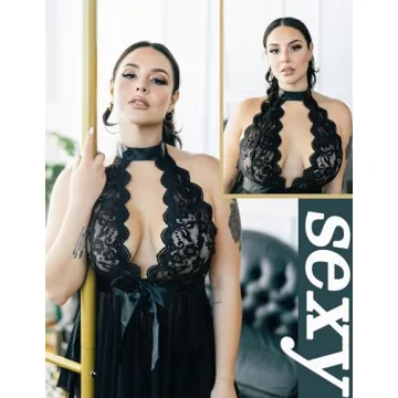 Avidlove Plus Size Lace Babydoll for Wedding Nightwear