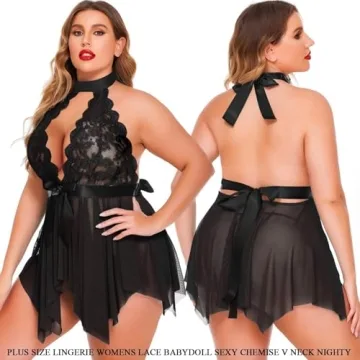 Avidlove Plus Size Lace Babydoll for Wedding Nightwear