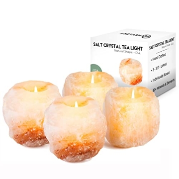 Natural Himalayan Salt Tea Light Candle Holders Pack