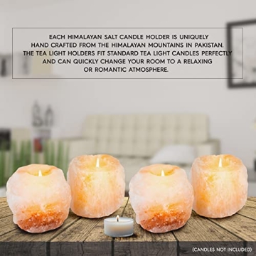 Natural Himalayan Salt Tea Light Candle Holders Pack