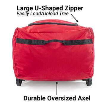 [Rolling Duffle Bag Tree Storage Bag] - Big Wheeled 9 Foot Christmas Tree Storage Bag for Artificial Trees up to 9 Feet Tall - Compression Straps to Secure Your Tree | EZ Roller by Santa's Bags