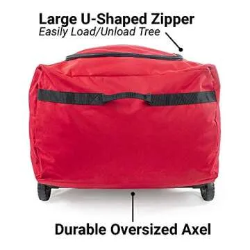 [Rolling Duffle Bag Tree Storage Bag] - Big Wheeled 9 Foot Christmas Tree Storage Bag for Artificial Trees up to 9 Feet Tall - Compression Straps to Secure Your Tree | EZ Roller by Santa's Bags