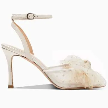 Coutgo Bow Tie High Stiletto Heels for Weddings